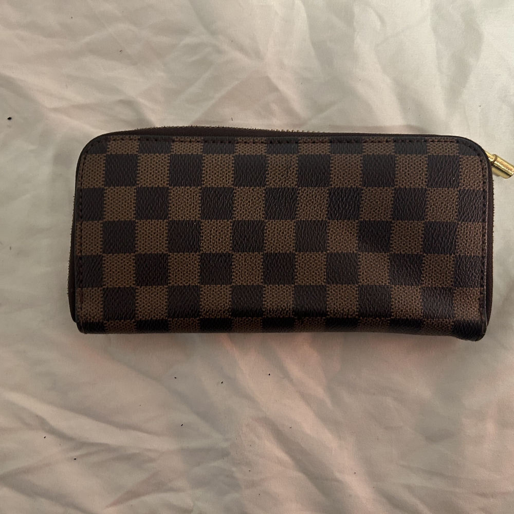 Checkered Brown Clutch